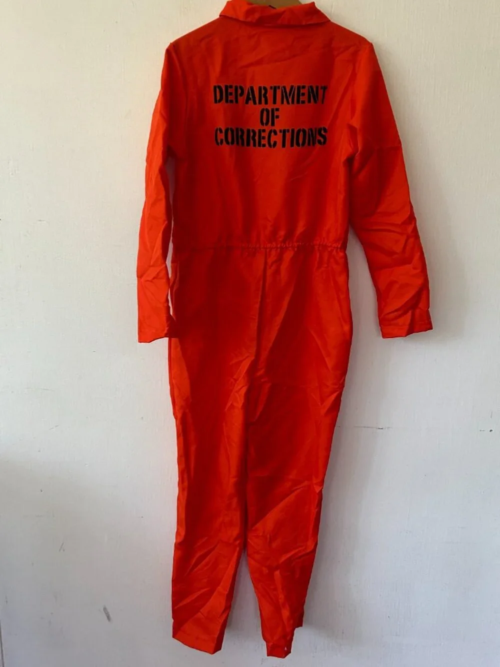 Spirit Department of Corrections Jumpsuit Costume Kids Large Orange Full‎ Zip